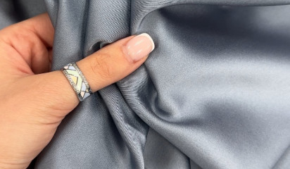 Сатен стрейч " SHULA" серо-голубой СТ-021/11