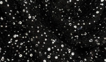 Сетка с пайетками черная С-25996/001