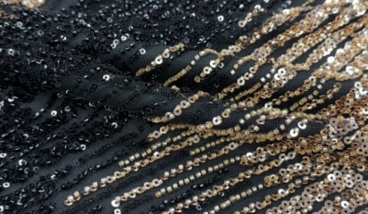 Сетка расшитая бисером и пайетками С-474