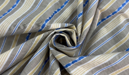 Хлопок в голубо-желтую полоску ХБ-27939