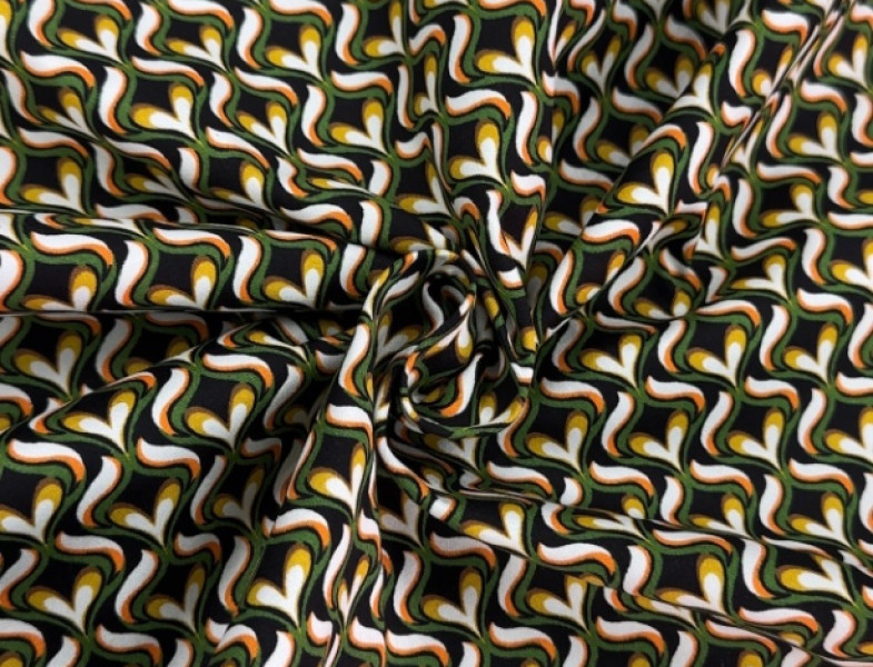 Хлопок принтованный зеленый ХБ-27847