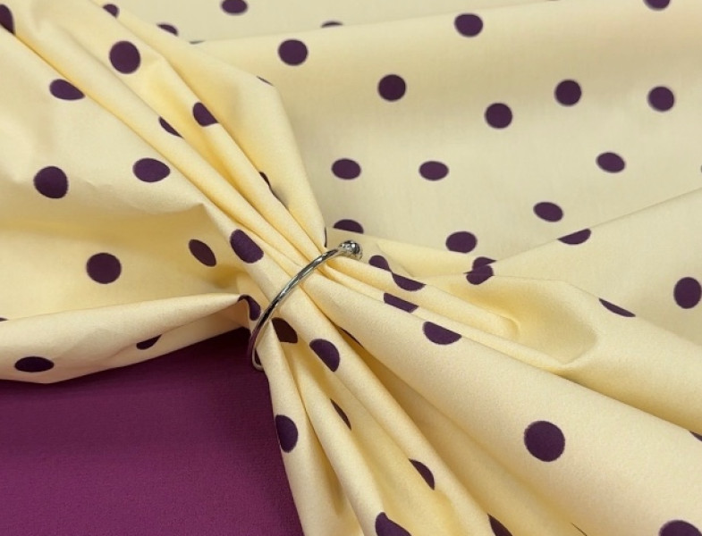 Хлопок в горох сливочное масло ХБ-28204