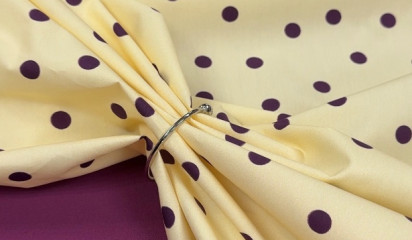 Хлопок в горох сливочное масло ХБ-28204