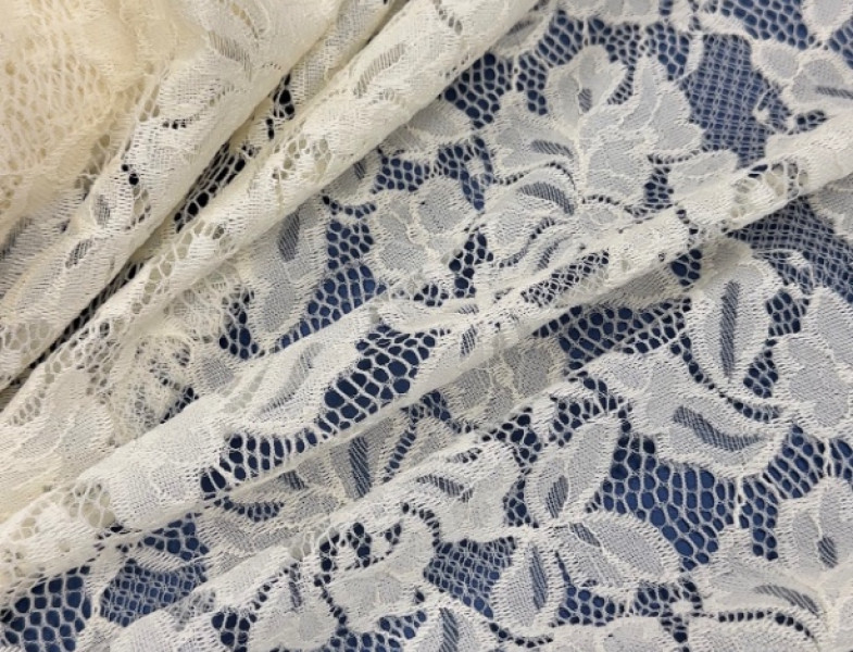 Гипюр стрейч молочный Г-14730