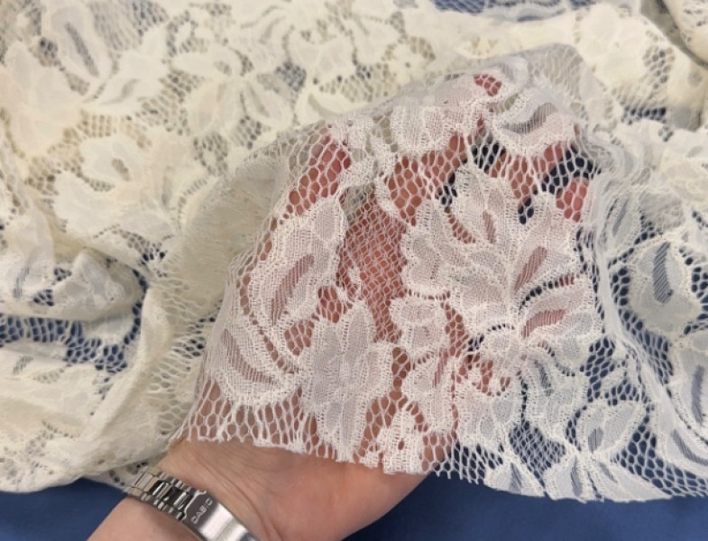 Гипюр стрейч молочный Г-14730