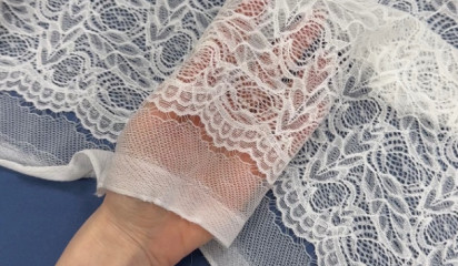Гипюр стрейч теплый белый Г-20214
