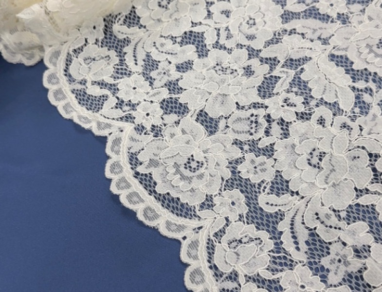 Кружево стрейч теплый белый КР-214
