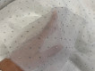 Хлопок вуаль белый со стразами ХБ-11820