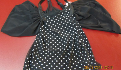 Топ черный в белый горох TM_3