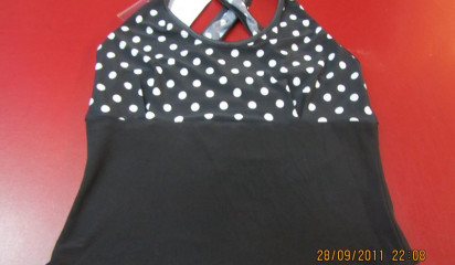 Топ черный в белый горох TM_4