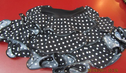 Юбка черная в белый горох TM_5