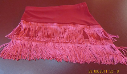 Юбка красная с бахромой TM_6