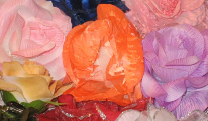 Цветок искусственный оранжевый,розовый IF_2