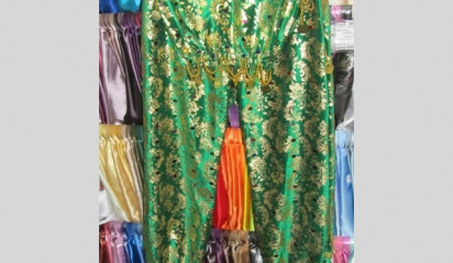 Шаровары восточные зеленые с золотом VT_4