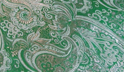 Парча зеленая с серебром П-024/6