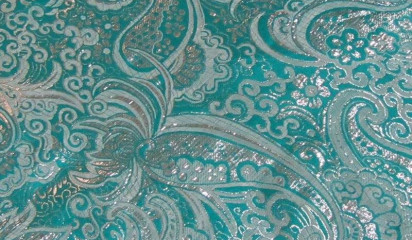 Парча голубая с серебром П-062/8