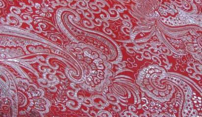 Парча красная с серебром П-062/4
