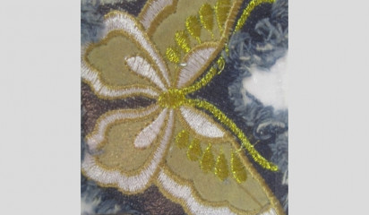 Аппликация "Бабочка" желто-золотистая AP_29