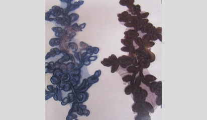 Аппликация "Цветы" синяя,бордовая AP_14