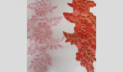 Аппликация "Цветы" красная,розовая AP_12