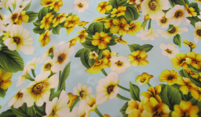 Плательная голубая с цветочным принтом ПЛ -034/4