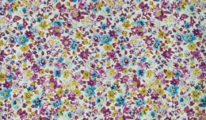 Атлас принтованный с мелким цветочным рисунком А-1015