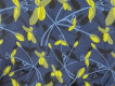 Жаккард синий с желтыми цветами ЖК-1482
