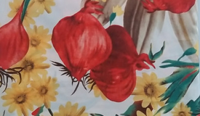 Плательная с крупным растительным принтом ПЛ -019