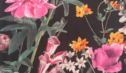 Плательная черная с цветочным принтом ПЛ - 016