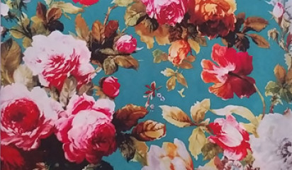 Плательная бирюзовая с цветочным принтом ПЛ - 102