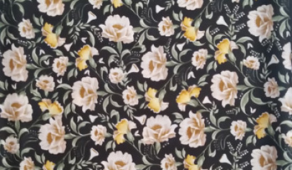 Плательная черная с цветочным принтом ПЛ - 034/3