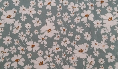 Плательная голубая с цветочным принтом ПЛ - 023