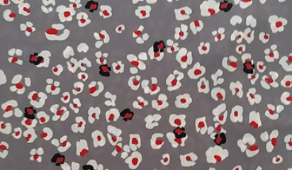 Плательная серая с мелким цветочным принтом ПЛ - 9084243