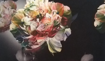 Плательная черная с цветочным принтом ПЛ - 036/3