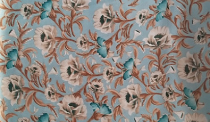 Плательная голубая с цветочным принтом ПЛ -034/8