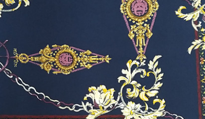 Плательная темно-синяя с принтом ПЛ -036/4