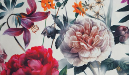 Плательная с крупным цветочным принтом ПЛ -235/1