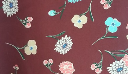 Плательная бордовая с цветочным принтом ПЛ -4765