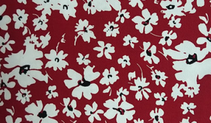 Плательная красная с цветочным принтом ПЛ -020/1