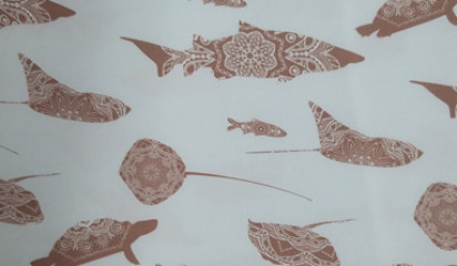 Плательная голубая с принтом ПЛ - 016/5