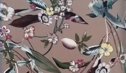 Плательная бежевая с цветочным принтом ПЛ - 001/1