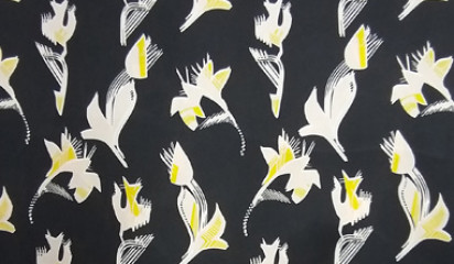 Плательная черная с растительным принтом ПЛ - 52869