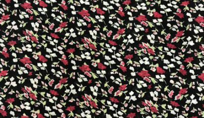 Шифон искусственный с мелким цветочным принтом Ш-128/1