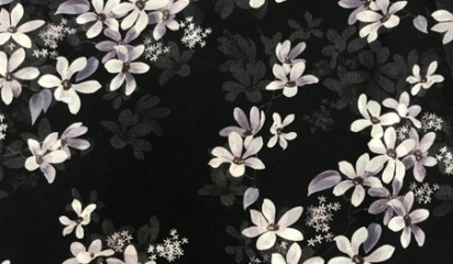 Шифон стрейч с цветочным принтом Ш-9072701