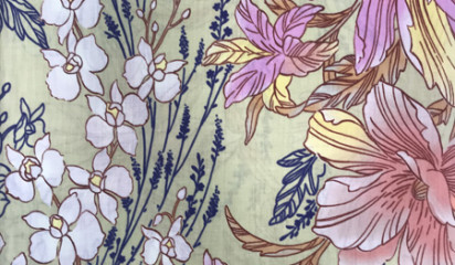 Хлопок с цветочным принтом ХБ-317