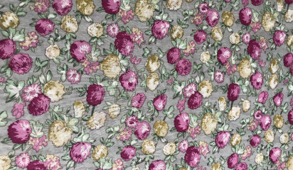 Хлопок-стрейч с цветочным принтом ХБ-039