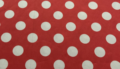 Хлопок-стрейч красный в белый горох ХБ-298