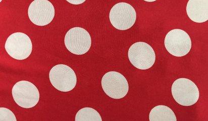Штапель красный в белый горох ХБ-7662/1