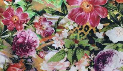 Штапель с цветочным принтом ШТ-002