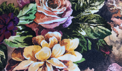 Хлопок с крупным цветочным принтом ХБ-122